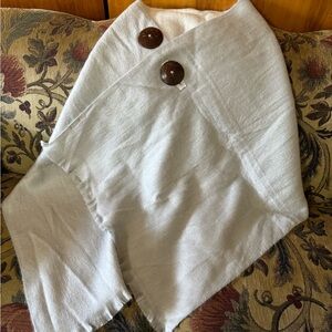 Grey/Silver Shawl with Wooden Buttons